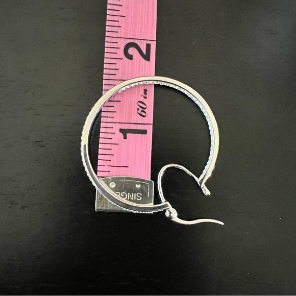 Chrystina Crystal Hoop Earrings Silver Plated - Picture 3 of 6